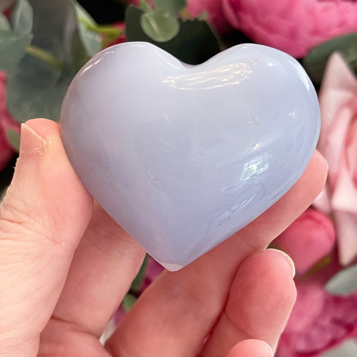 Blue Chalcedony Crystal Heart