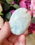 Blue Aragonite Crystal Palm Stone