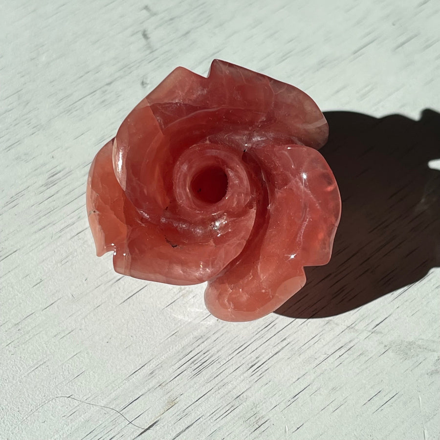 Gemstone Rhodochrosite Crystal Rose Carving
