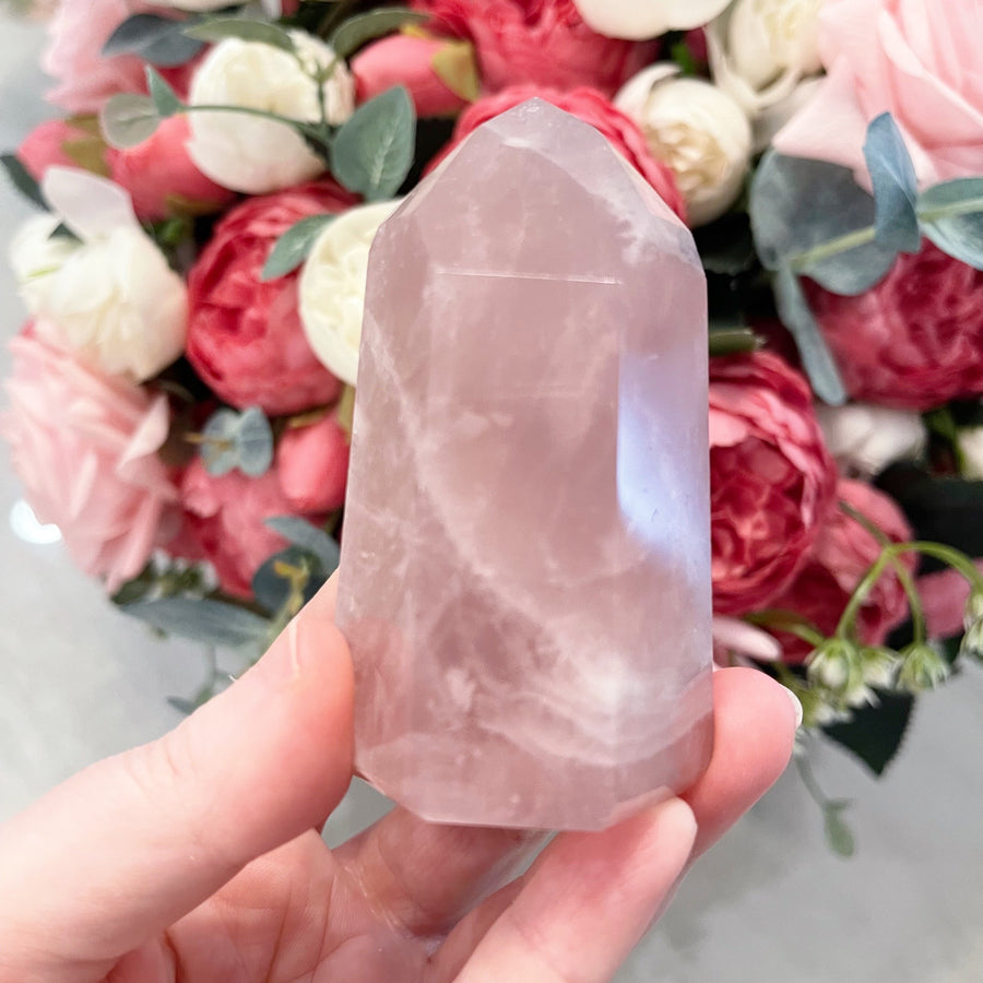 Rose Quartz Crystal Tower