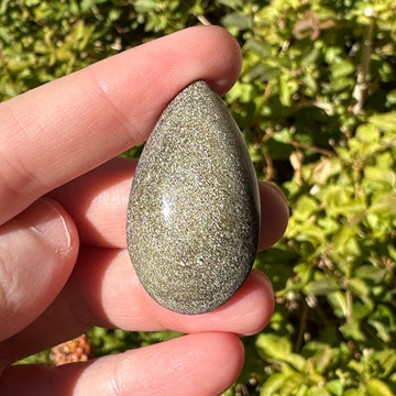 Gold Sheen Obsidian Teardrop Palm Stone