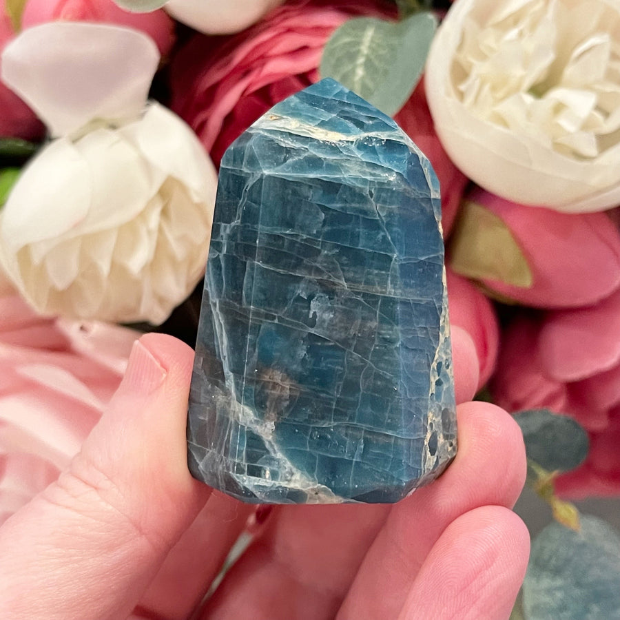 Blue Apatite Crystal Tower