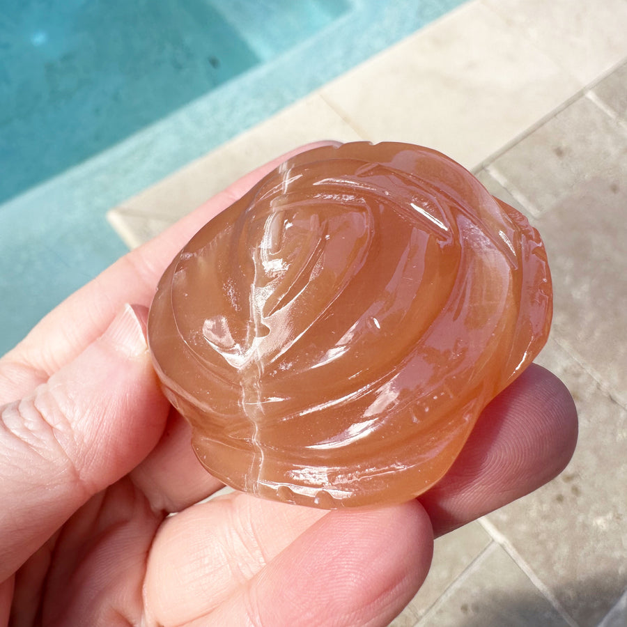 Calcite Crystal Rose Carving