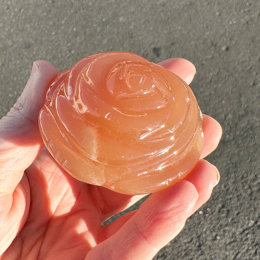 Calcite Crystal Rose Carving