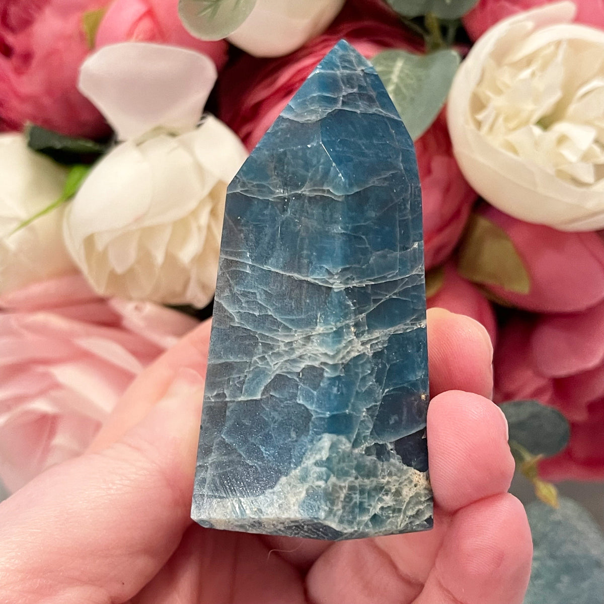 Blue Apatite Crystal Tower