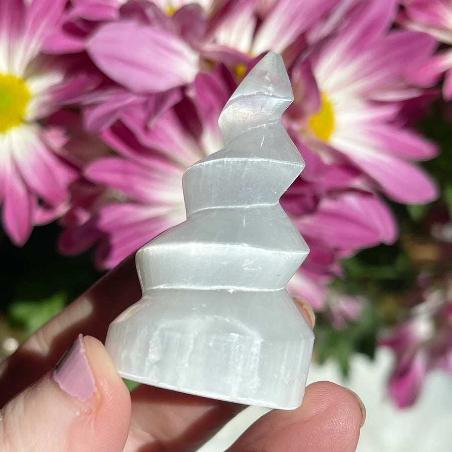 Flashy Selenite Mini Spiral Unicorn Horn Towers (5 pieces)