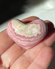 Rhodochrosite Crystal Heart Carving Grade A