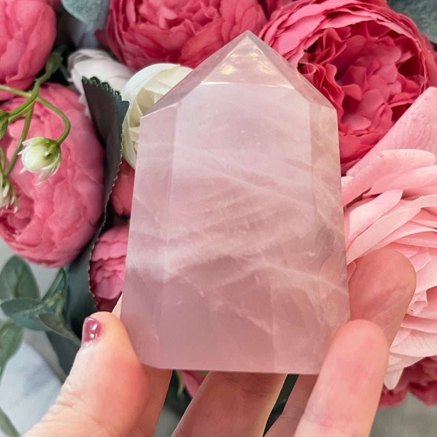 Rose Quartz Crystal Tower
