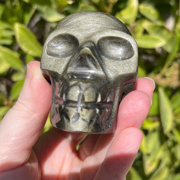 Gold Sheen Obsidian Crystal Skull