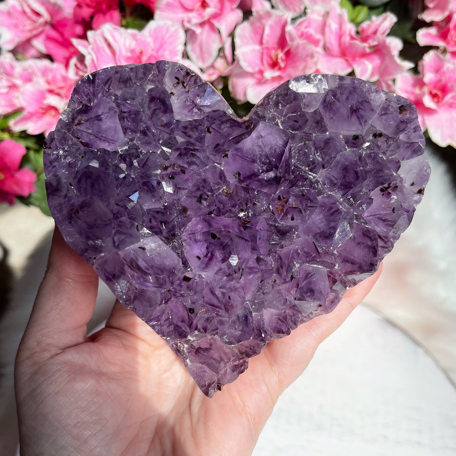 Large Amethyst Geode Heart