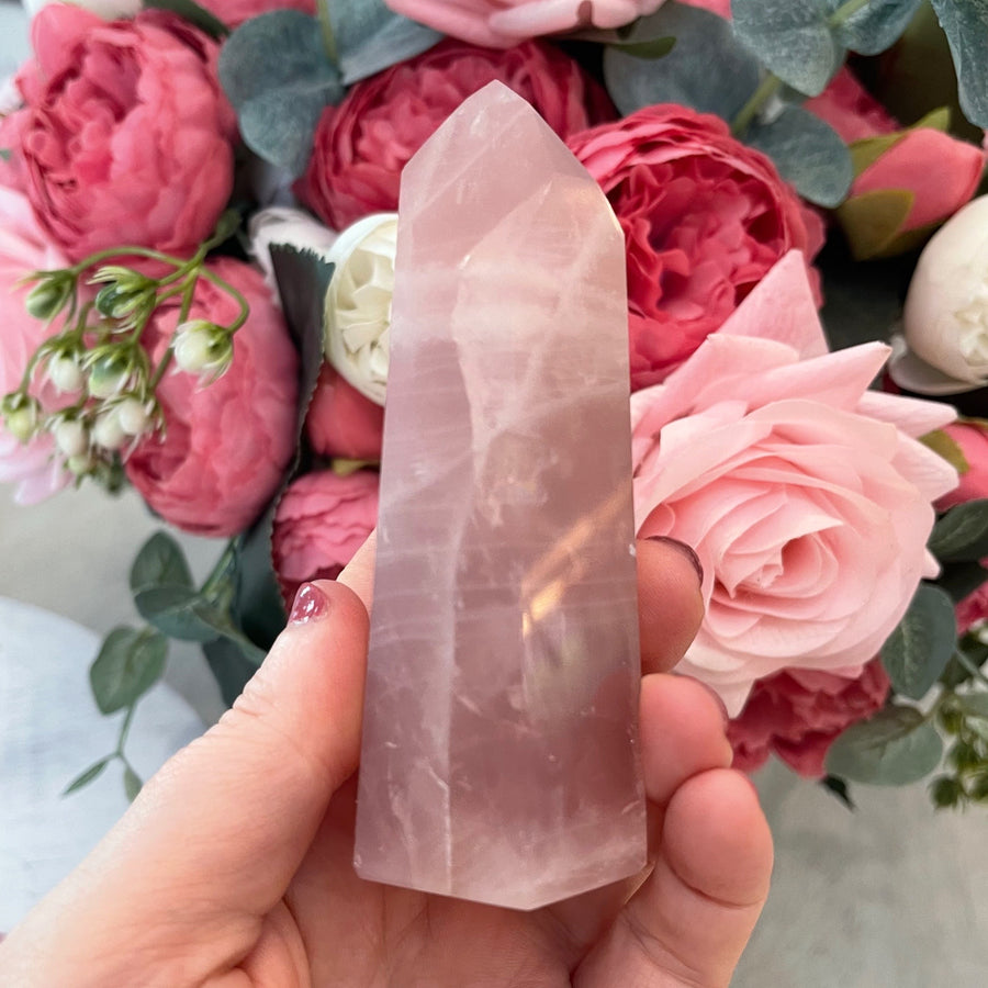 Rose Quartz Crystal Tower
