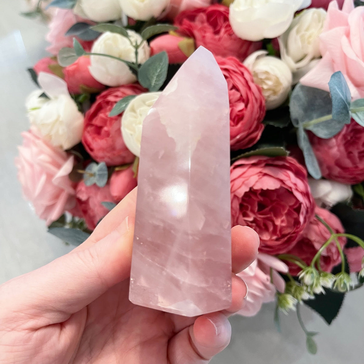 Rose Quartz Crystal Tower