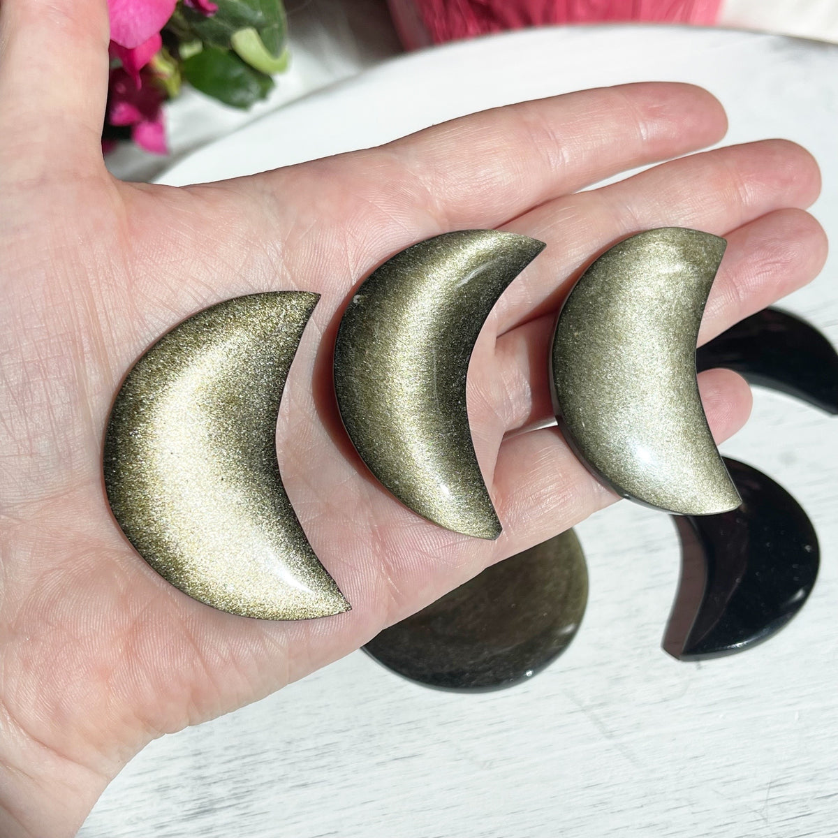 Gold Sheen Obsidian Moons