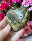 Jasper Crystal Heart with Druzy Pockets
