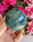 Blue Apatite Crystal Sphere