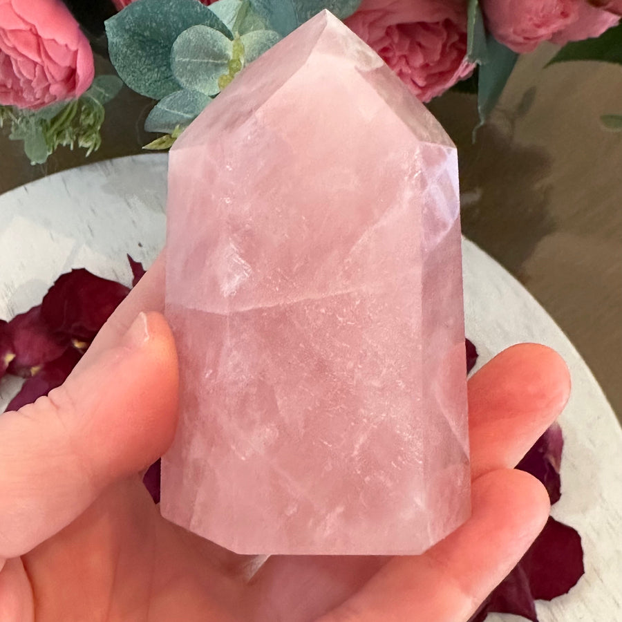 Rose Quartz Crystal Tower