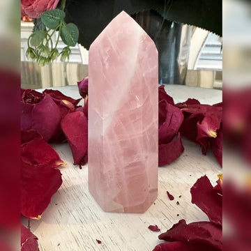 Rose Quartz Crystal Tower