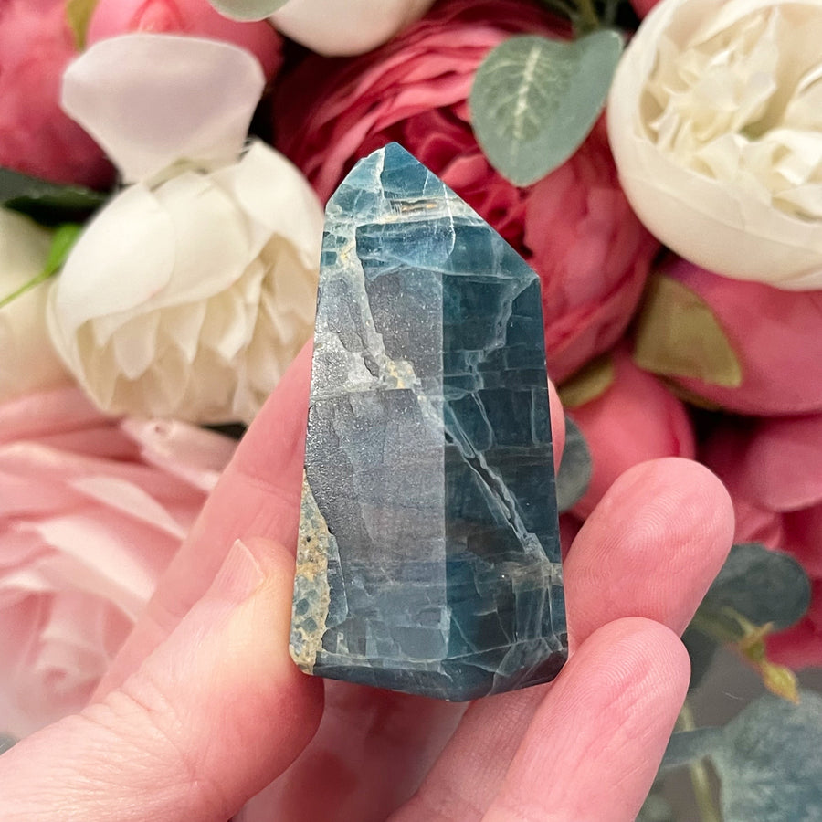 Blue Apatite Crystal Tower