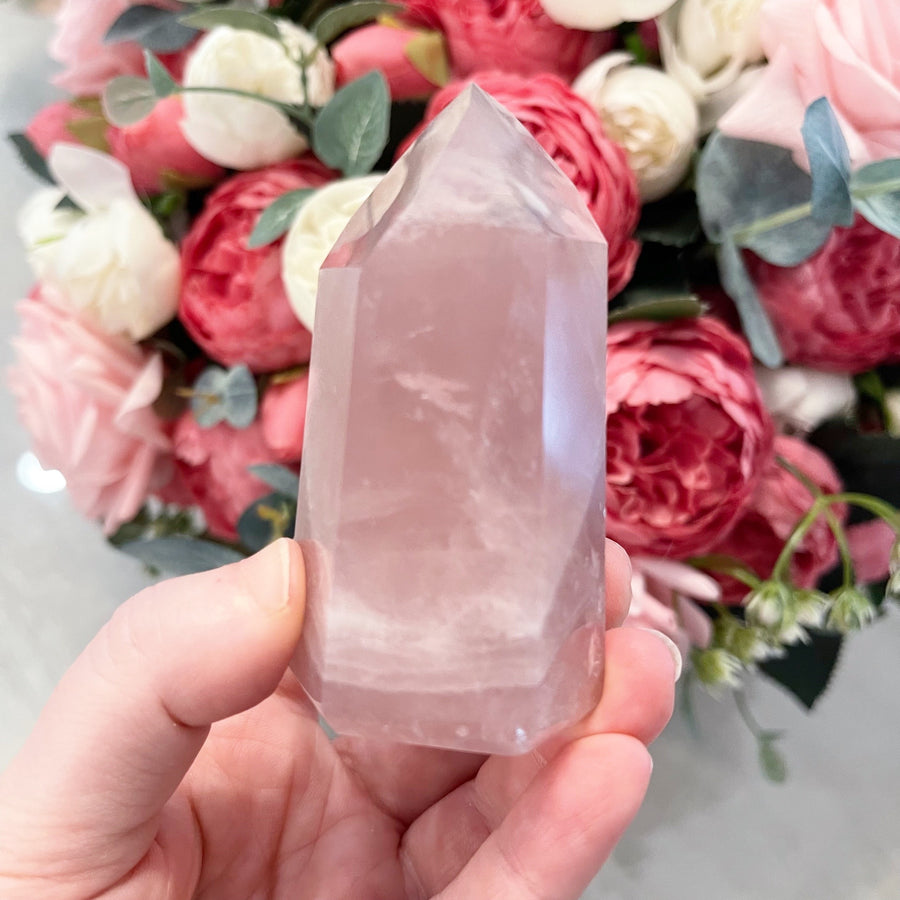 Rose Quartz Crystal Tower