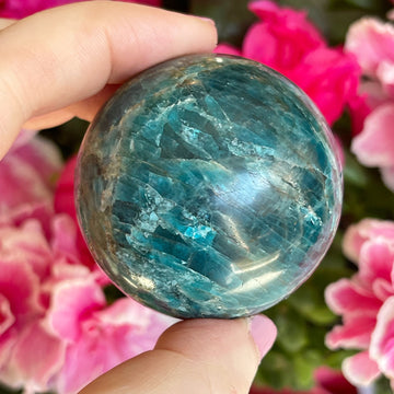 Blue Apatite Crystal Sphere