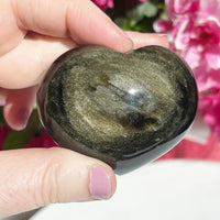 Gold Sheen Obsidian Hearts (5 pieces)