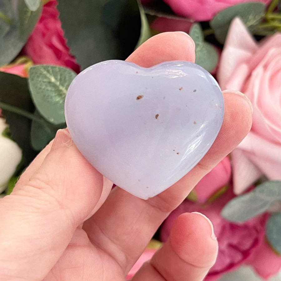 Blue Chalcedony Crystal Heart