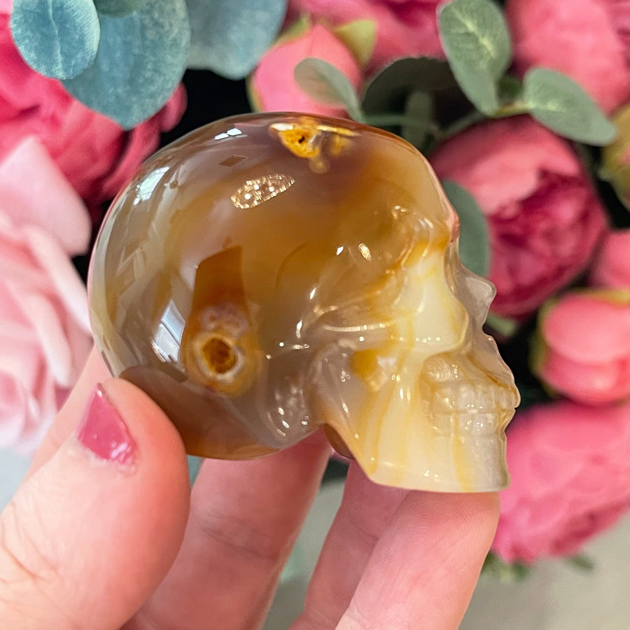 Gemstone Carnelian Crystal Skull