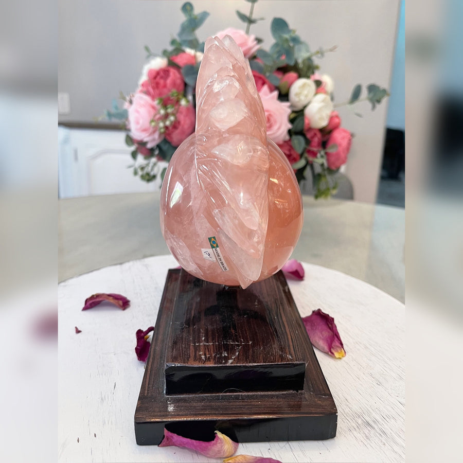 Rose Quartz Tribal Crystal Skull Carved by Wilson Venturini