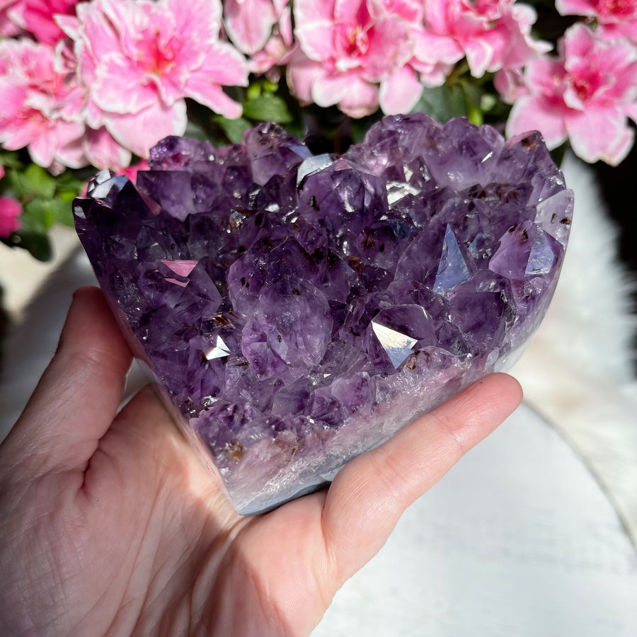 Large Amethyst Geode Heart