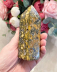 Orbicular Jasper Crystal Generator Tower