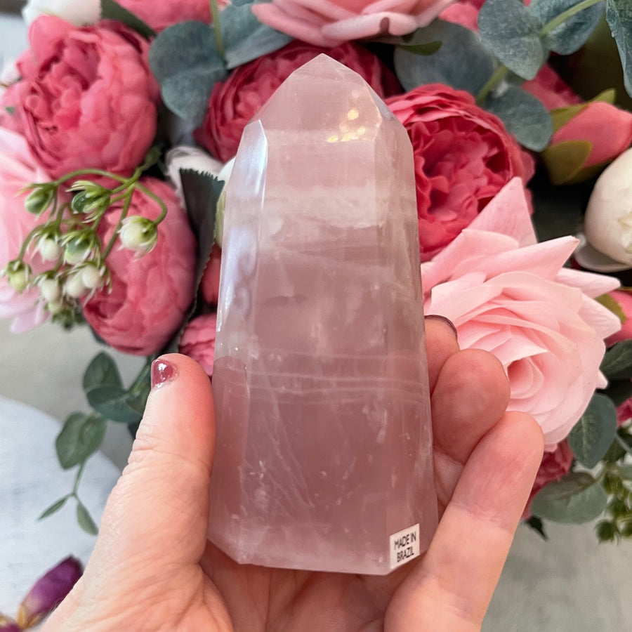 Rose Quartz Crystal Tower