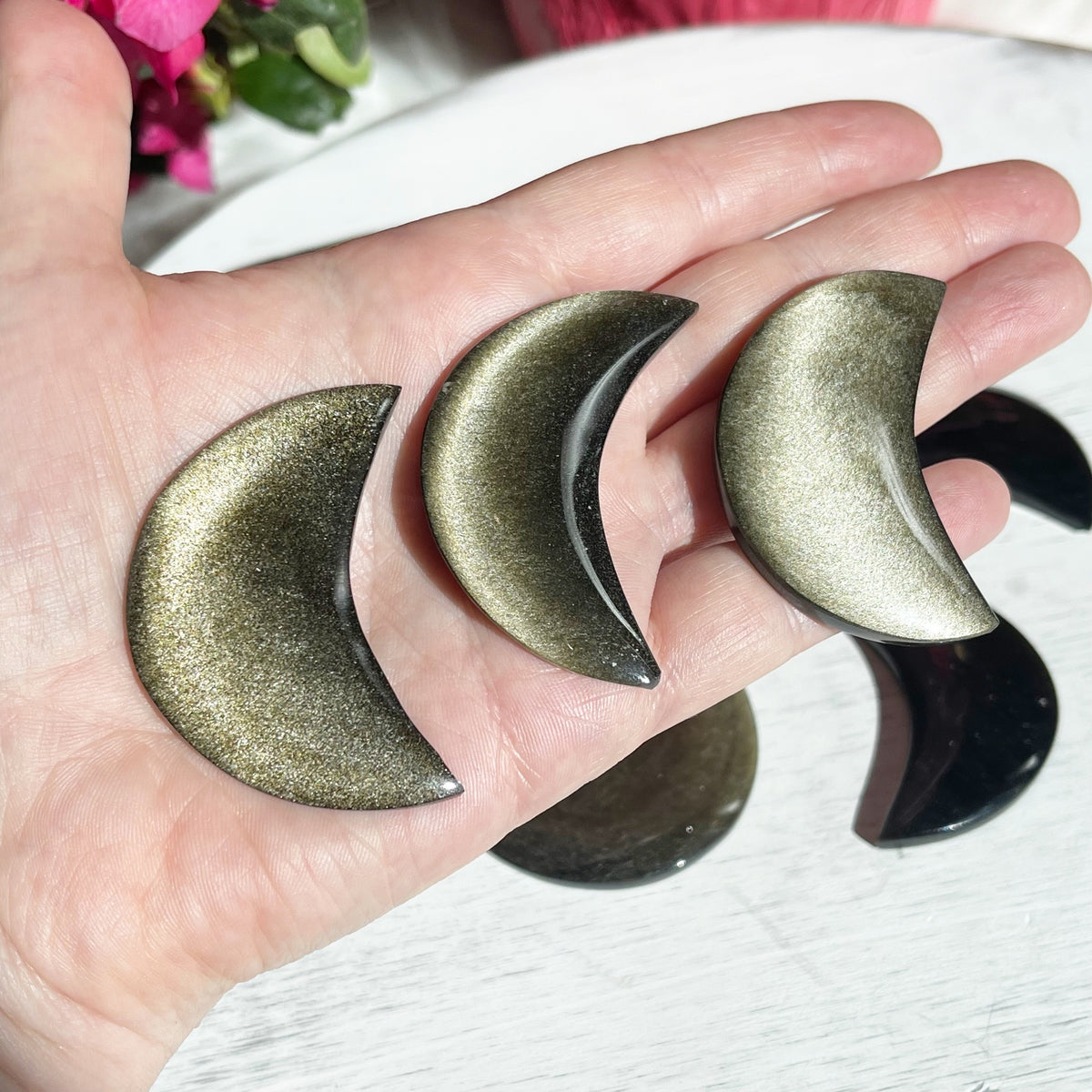 Gold Sheen Obsidian Moons