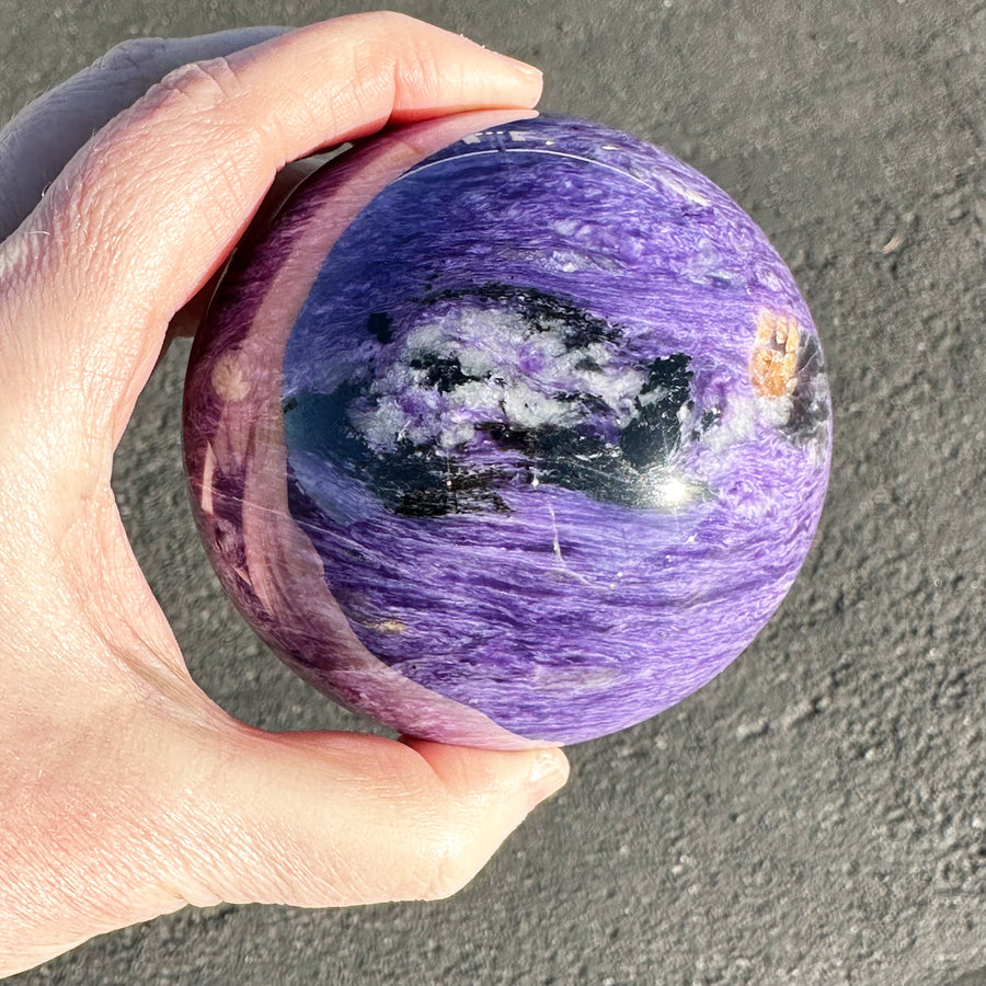 Large Charoite Crystal Sphere