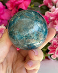 Blue Apatite Crystal Sphere