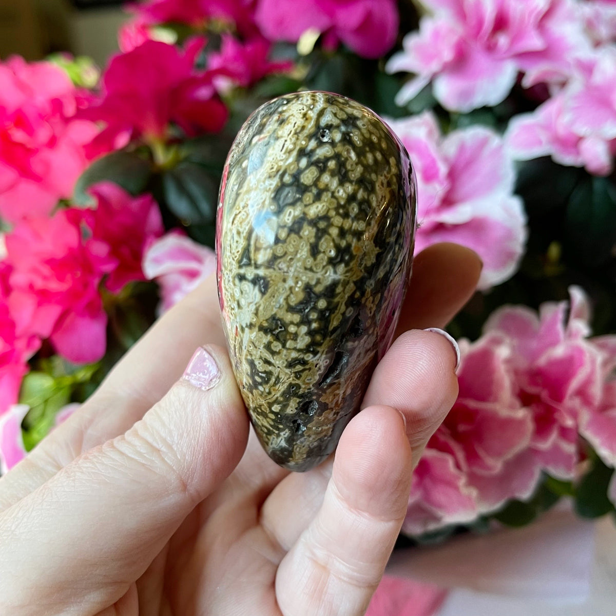 Jasper Crystal Heart with Druzy Pockets