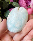 Blue Aragonite Crystal Palm Stone