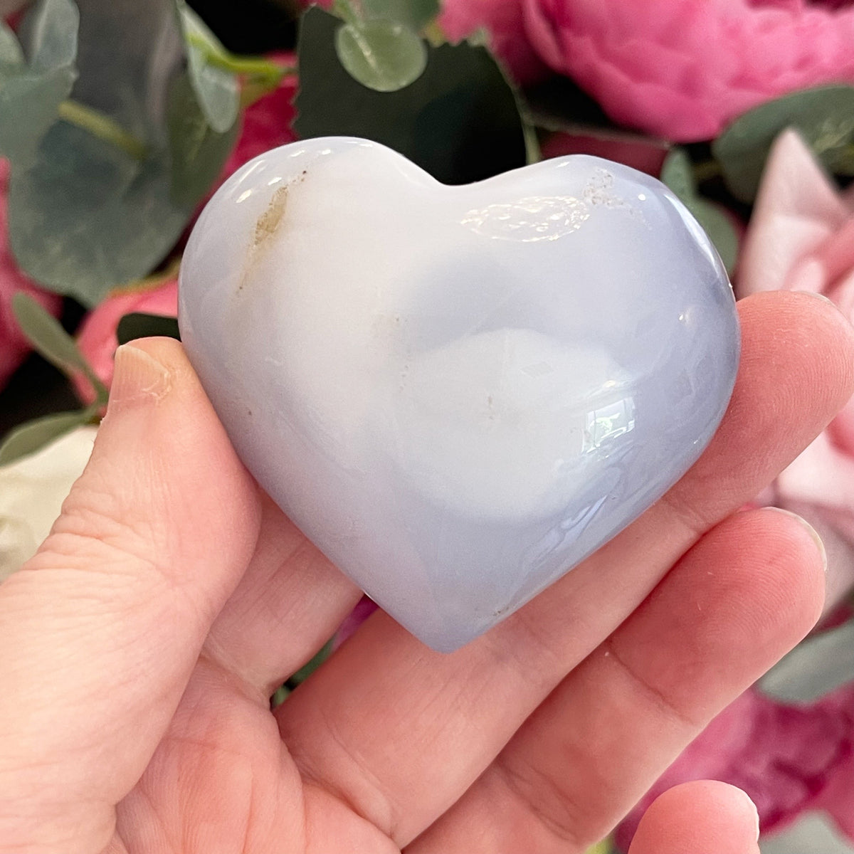 Blue Chalcedony Crystal Heart
