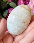 Blue Aragonite Crystal Palm Stone