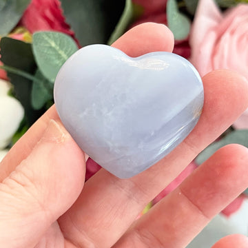 Blue Chalcedony Crystal Heart