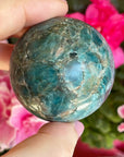 Blue Apatite Crystal Sphere