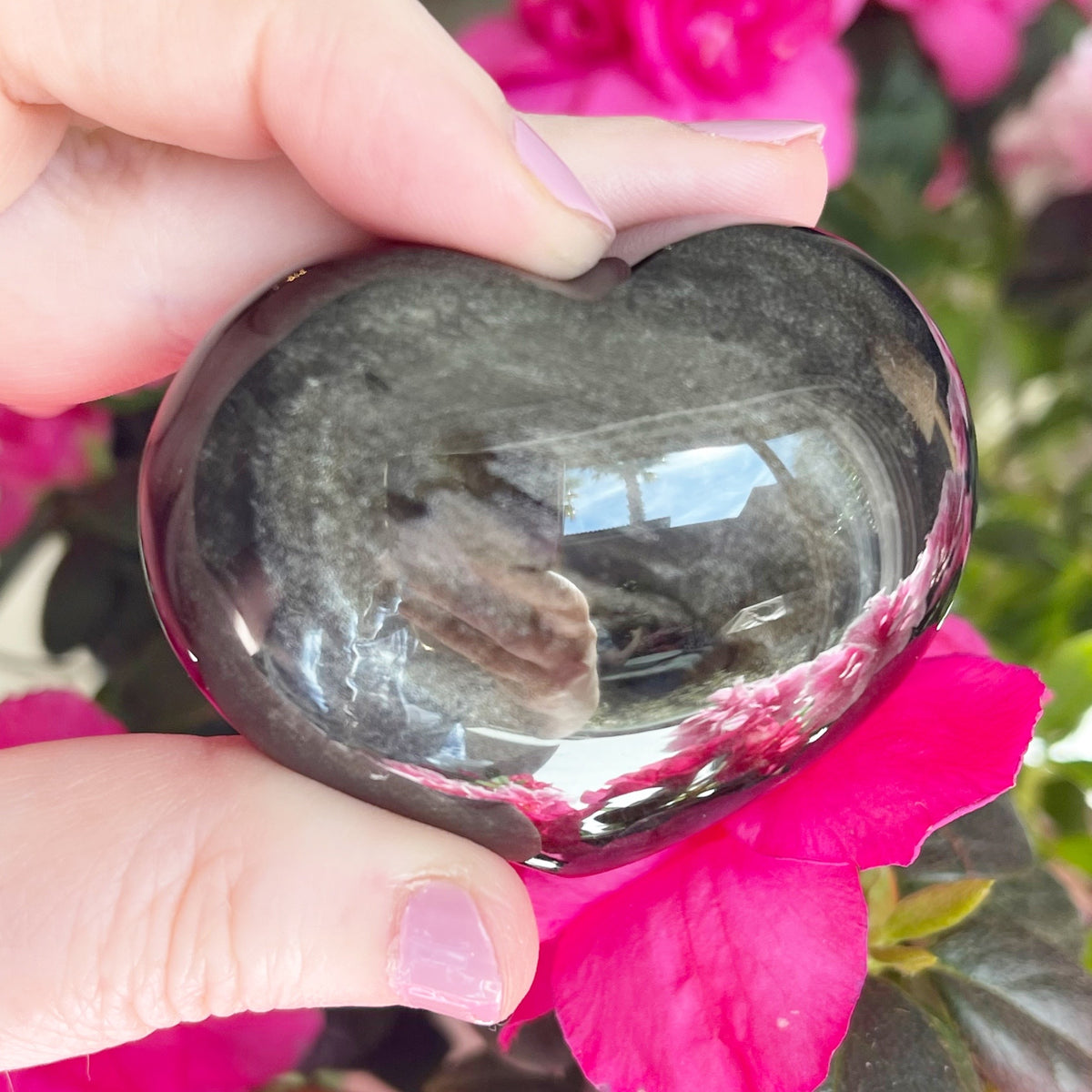 Gold Sheen Obsidian Hearts (5 pieces)