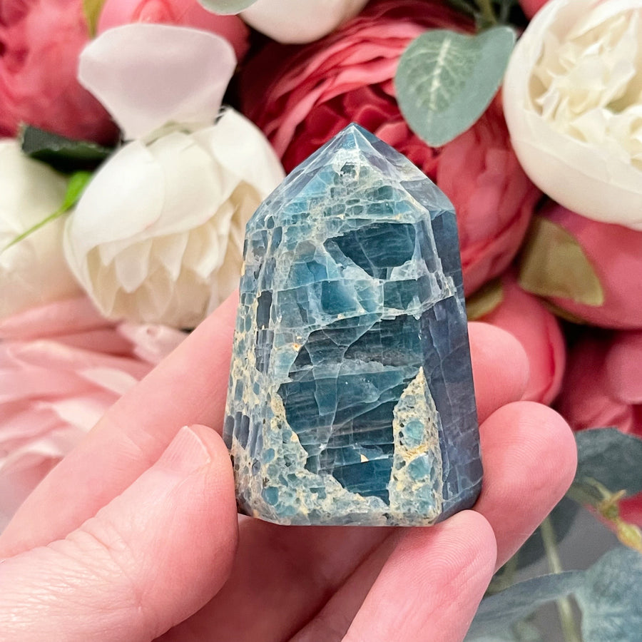 Blue Apatite Crystal Tower