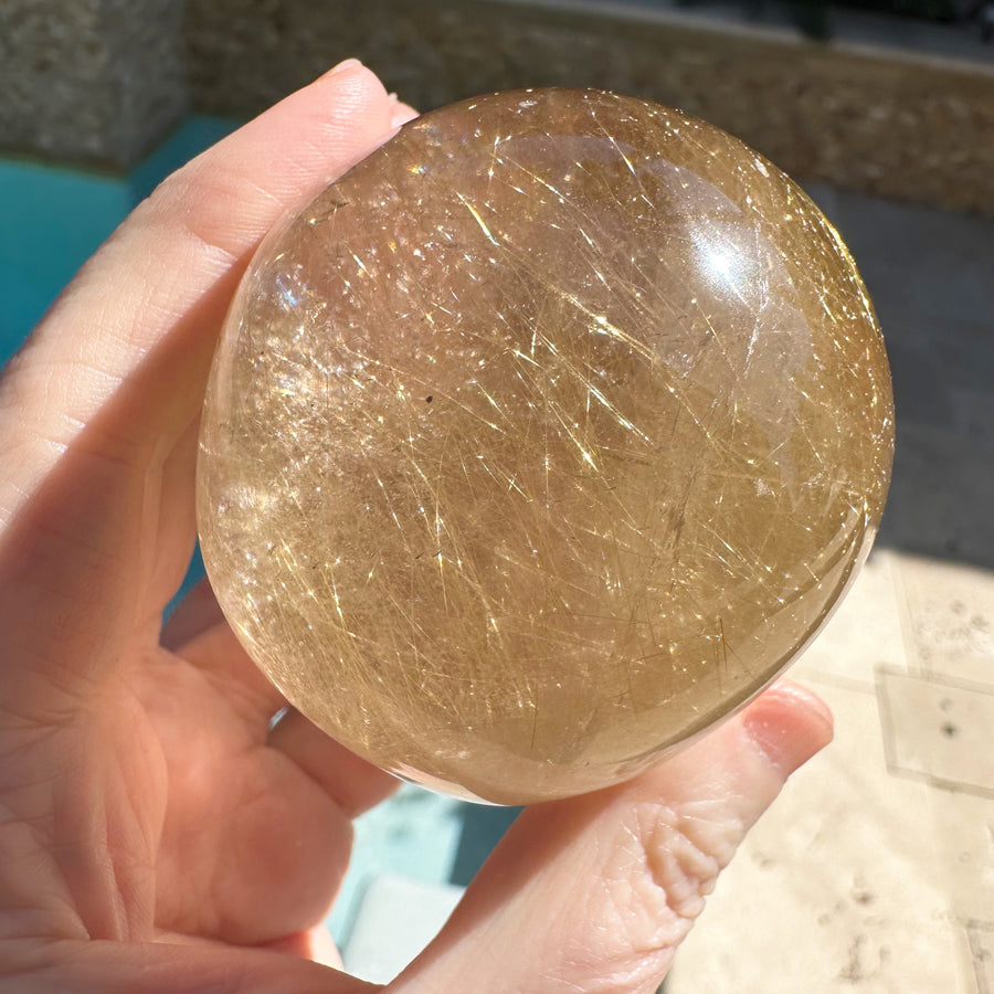 Golden Rutile Citrine Star Child Crystal Skull Carved by Leandro de Souza