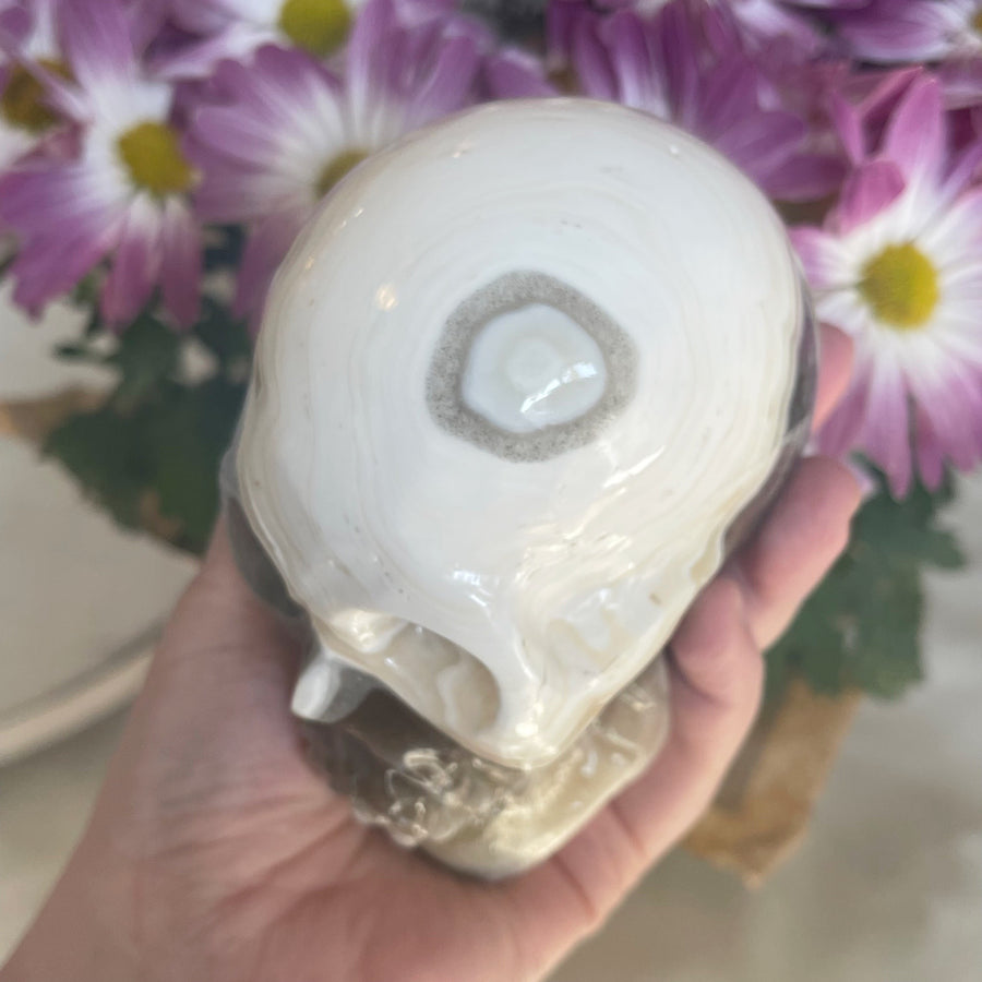 Banded Calcite Crystal Skull