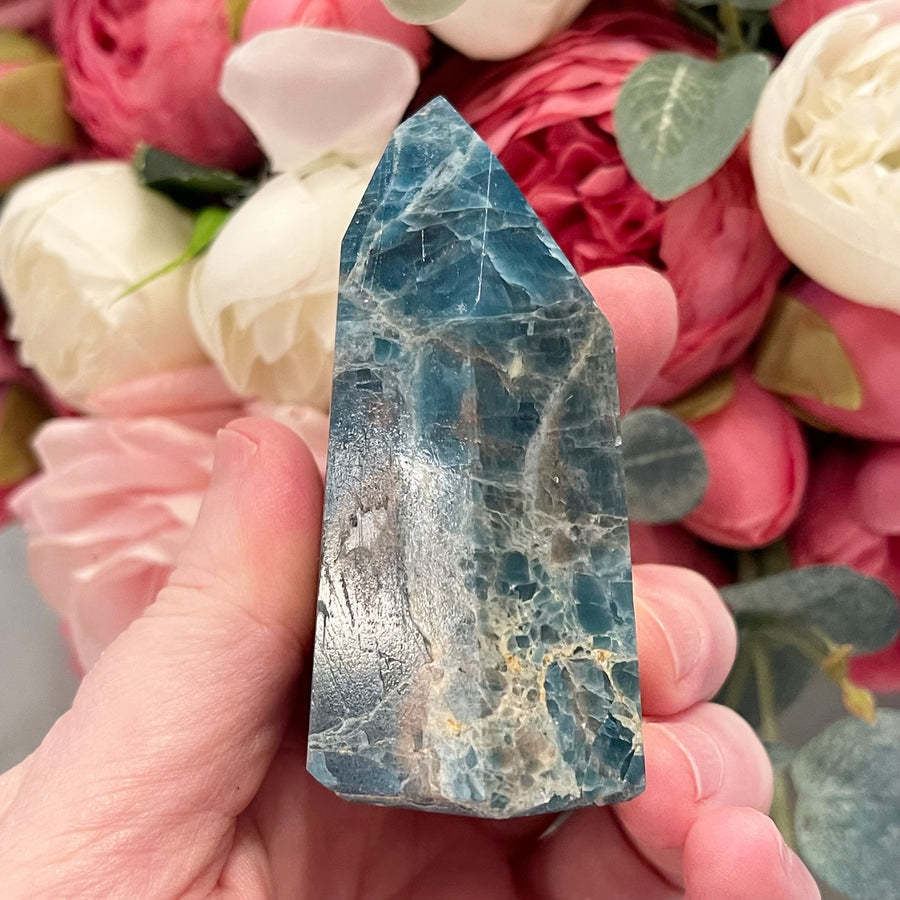 Blue Apatite Crystal Tower