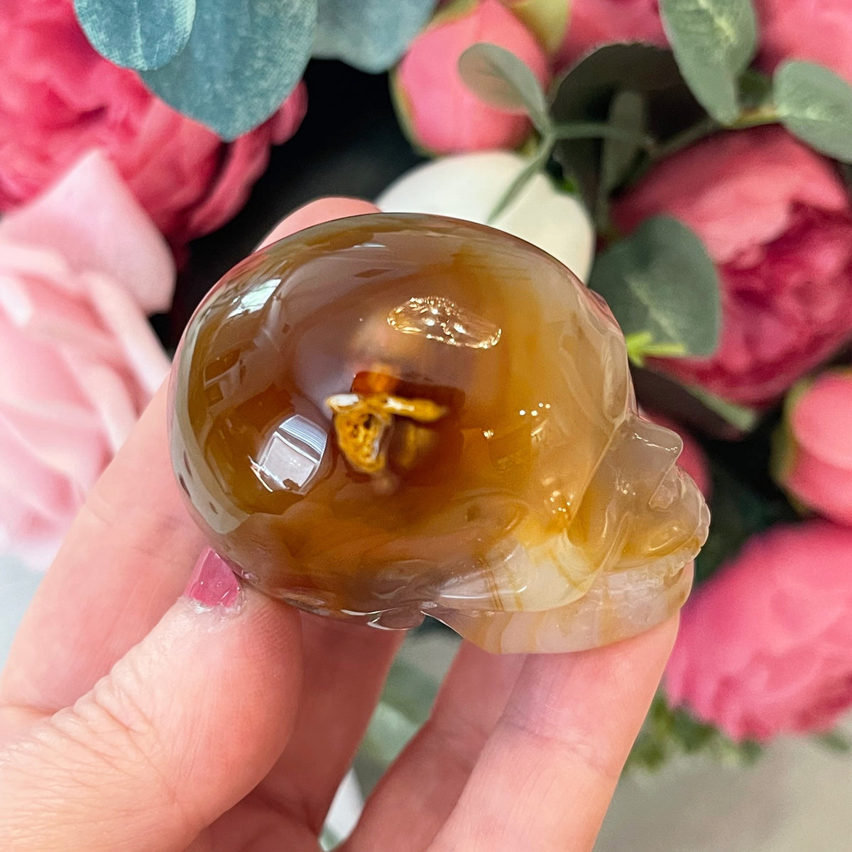 Gemstone Carnelian Crystal Skull