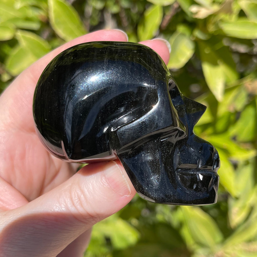 Gold Sheen Obsidian Crystal Skull