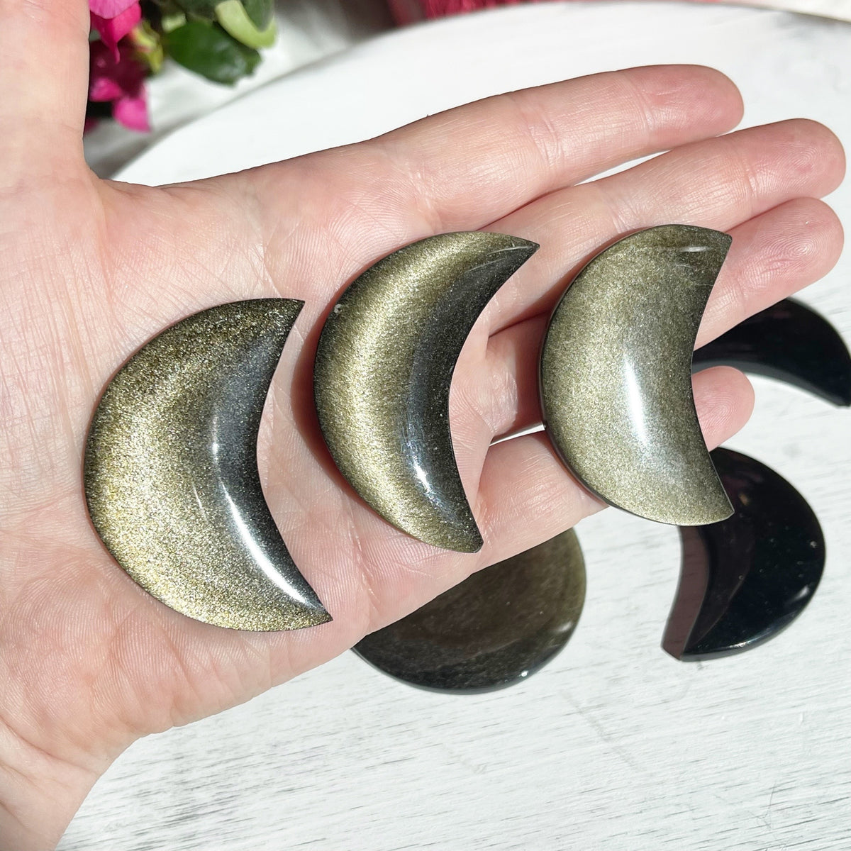 Gold Sheen Obsidian Moons