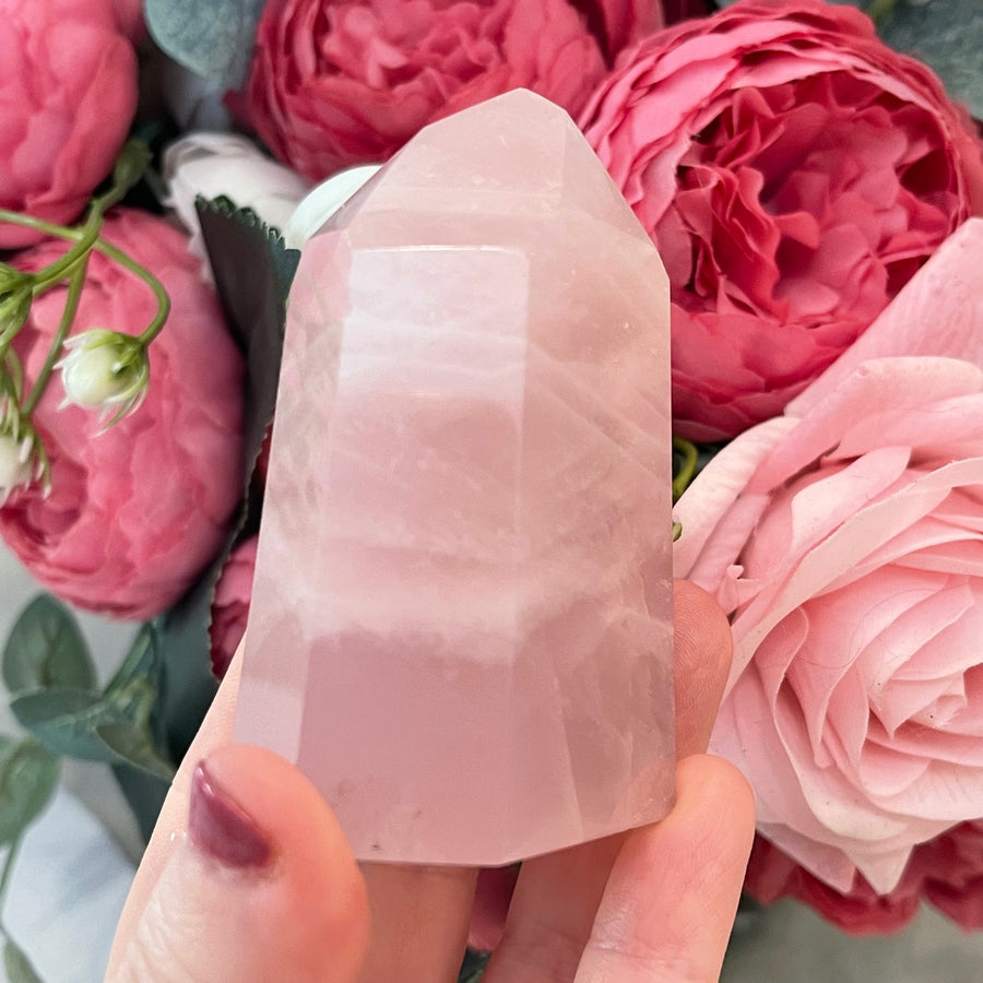 Rose Quartz Crystal Tower