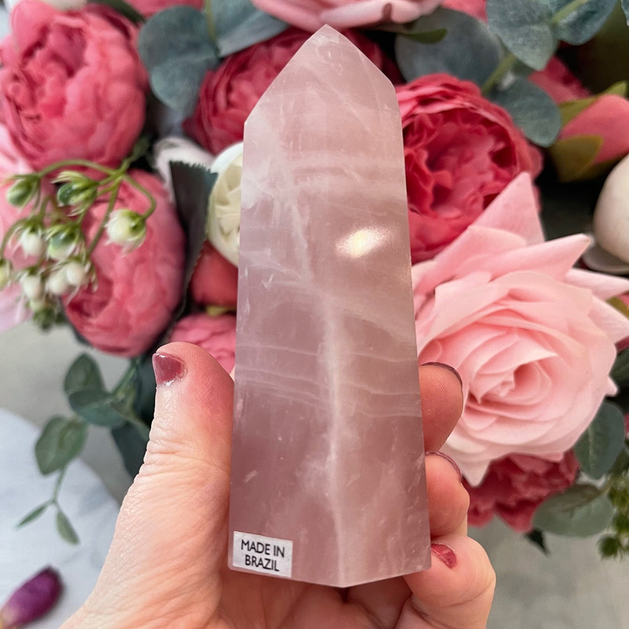 Rose Quartz Crystal Tower